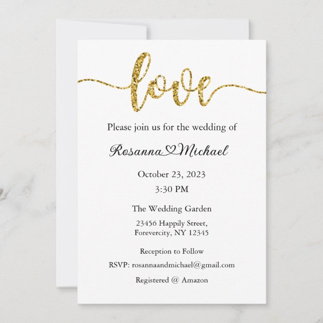 Convite De Casamento, Papel de carta De Casamento, (Frente)
