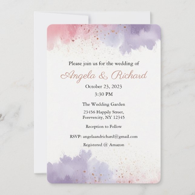 Convite De Casamento, Papel de carta De Casamento, (Frente)