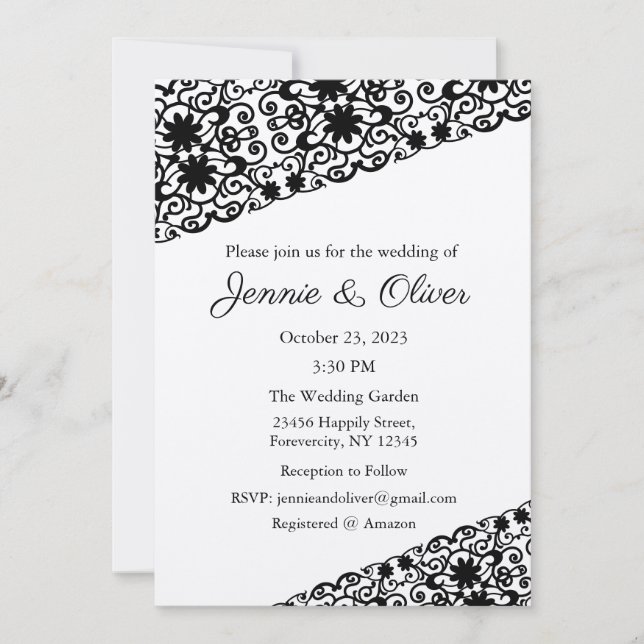 Convite De Casamento, Papel de carta De Casamento, (Frente)