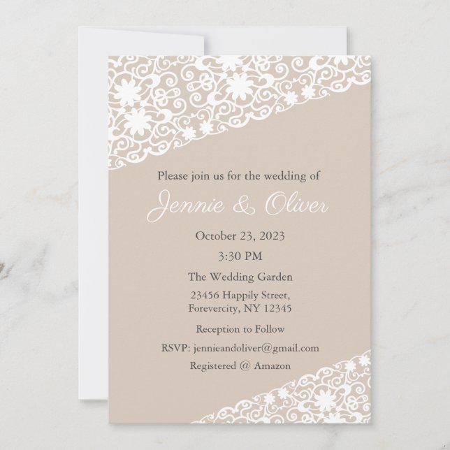Convite De Casamento, Papel de carta De Casamento, (Frente)