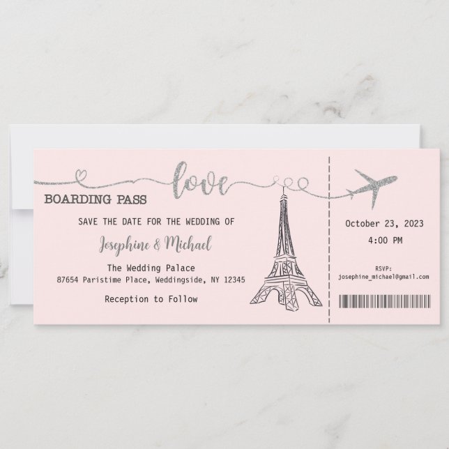Convite De Casamento, Papel de carta De Casamento, (Frente)