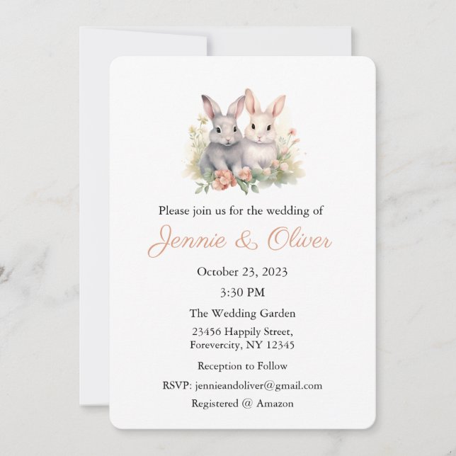 Convite De Casamento, Papel de carta De Casamento, (Frente)