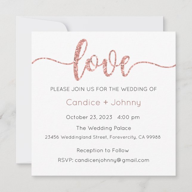 Convite De Casamento, Papel de carta De Casamento, (Frente)