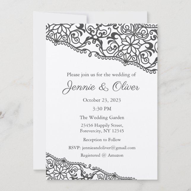 Convite De Casamento, Papel de carta De Casamento, (Frente)