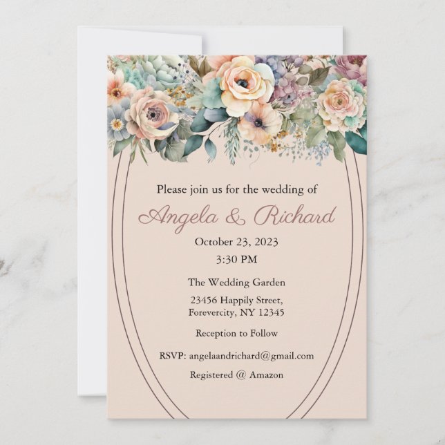 Convite De Casamento, Papel de carta De Casamento, (Frente)