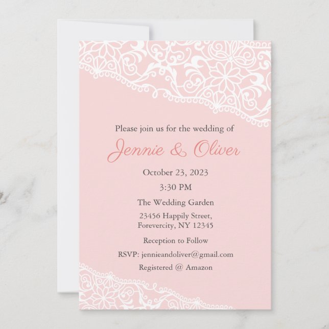 Convite De Casamento, Papel de carta De Casamento, (Frente)