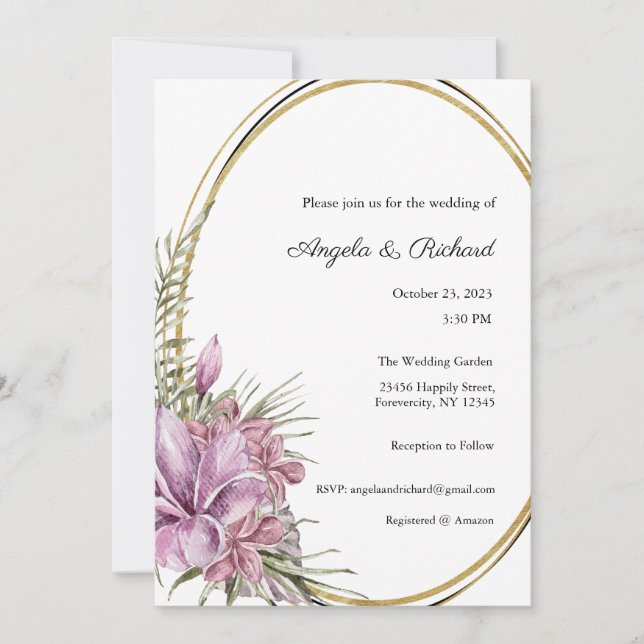 Convite De Casamento, Papel de carta De Casamento, (Frente)