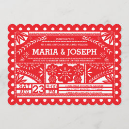 Convite de casamento Papel Picado Escalado - Verme