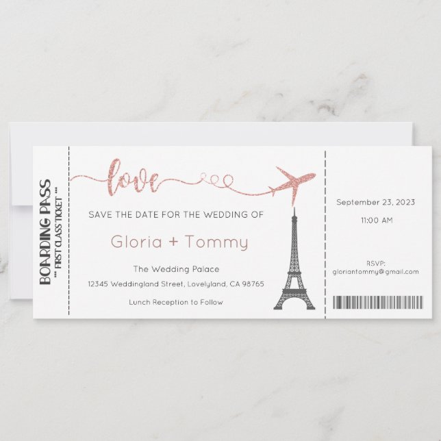 Convite de Casamento, Papelaria de Casamento, Amor (Frente)