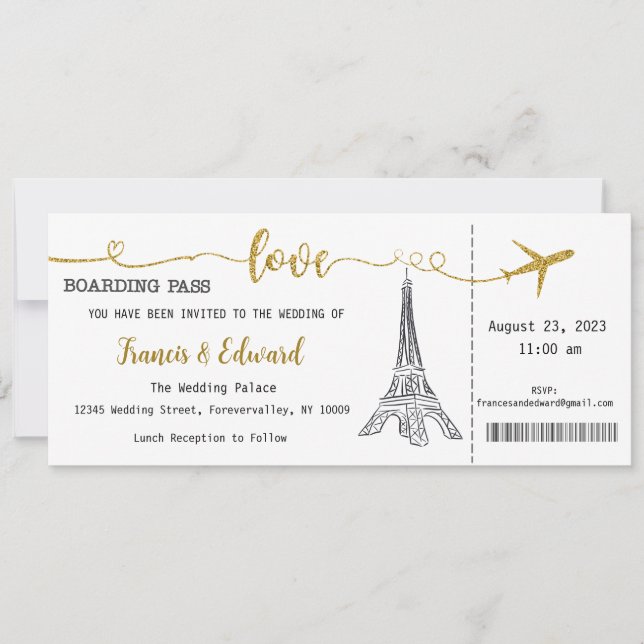 Convite de Casamento, Papelaria de Casamento, Amor (Frente)