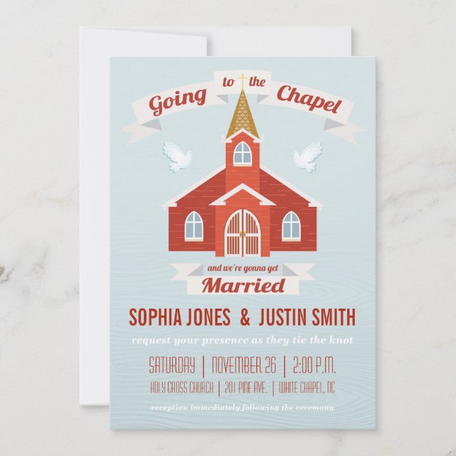 Convite de Casamento para a Capela VERMELHO (Frente)