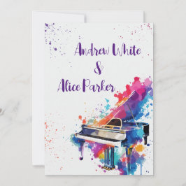 Convite de casamento para arte de piano