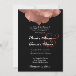 Convite de casamento para as Pétalas de Rosa de P