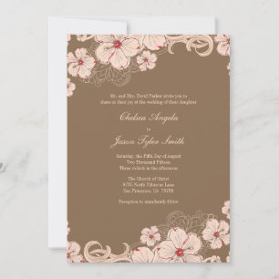 Convite de casamento para flores de hibisco castan