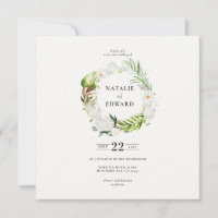 Convite de casamento para flores tropicais