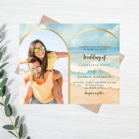 Convite de casamento para fotografia de praia