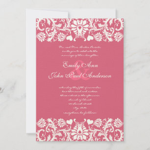 Convite de casamento para irlandês de Damask Rosa