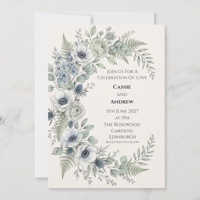 Convite de Casamento para Jardim com Chinoiserie A (Frente)