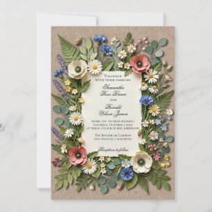 Convite de Casamento para Jardim de Flores Silvest