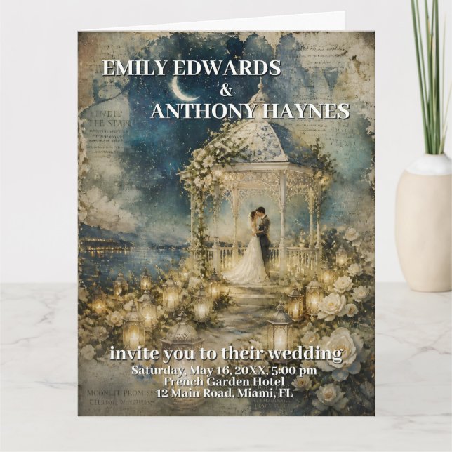 Convite de Casamento para Jardim Romântico (Frente)