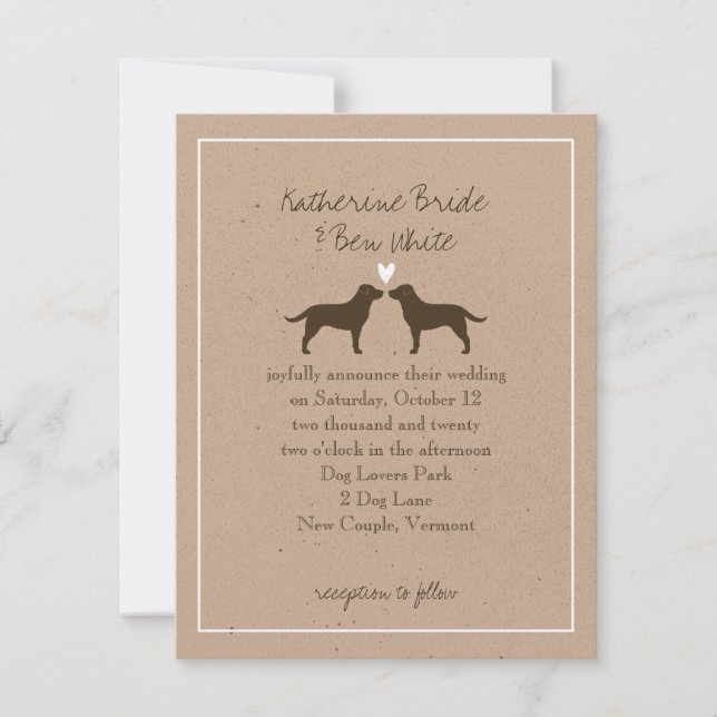 Convite de Casamento para Labrador Retriever Choco (Frente)