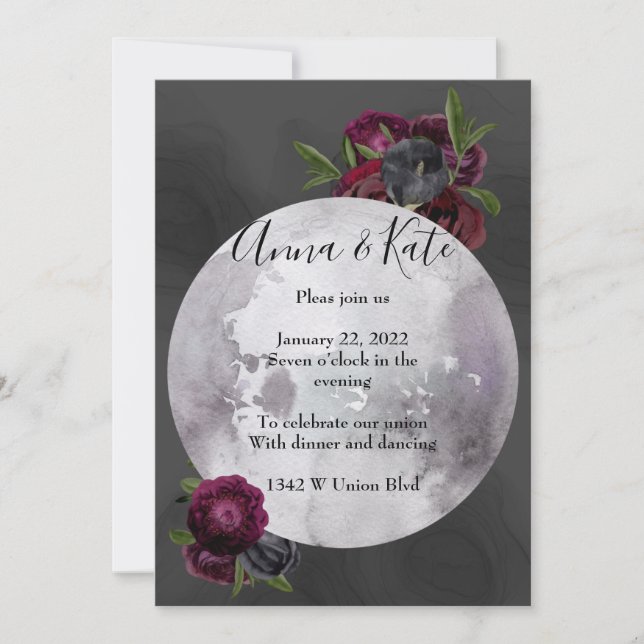 Convite de casamento para lua floral de aquarela (Frente)