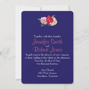 Convite de casamento para Marinhos e lâminas Flor