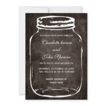 convite de casamento para mason jar rústico