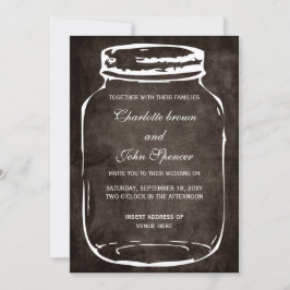 convite de casamento para mason jar rústico