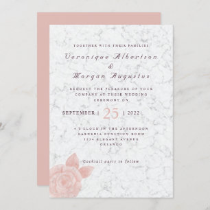 Convite de casamento para o mármore do roteiro ros