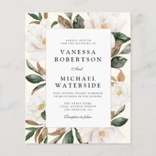 convite de casamento para o quadro floral da magnó