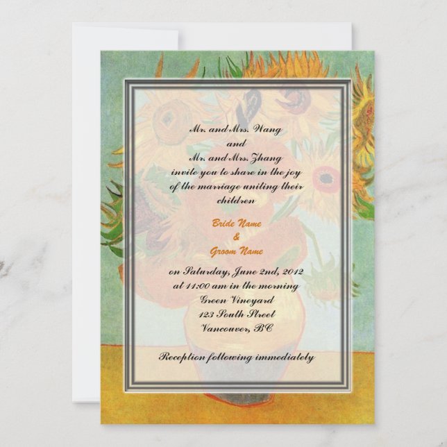 Convite de casamento para pais noivos e noivos (Frente)