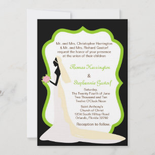 Convite de casamento para perfil de noiva negra 5x
