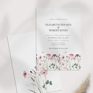 Convite de Casamento para Prado de Flores Silvestr