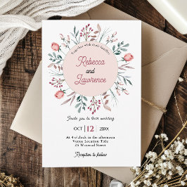 convite de casamento para prados florais modernos 