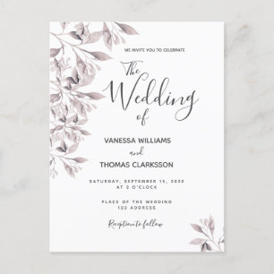 Convite de casamento para rosa de empoeiramento bo