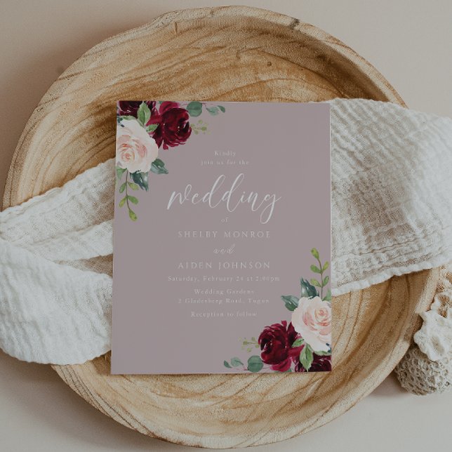 Convite de casamento para Rosa de orçamento da Bur (Criador carregado)