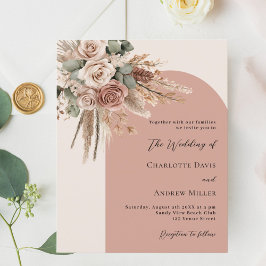 Convite de casamento para rosas de Beige taupe