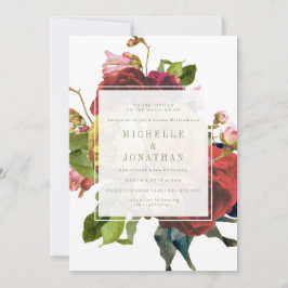 Convite de casamento para Rosas de jardim inglês