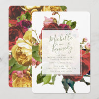 Convite de casamento para Rosas de jardim inglês