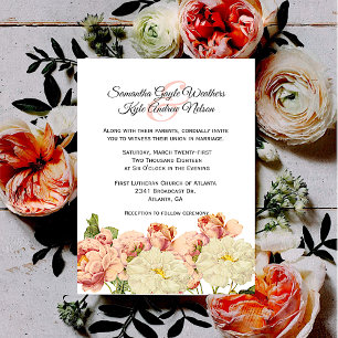 Convite de casamento para Rosas Velhas e Blush e B