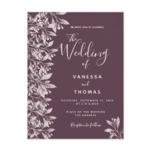 Convite de casamento para script de botânica rosa 