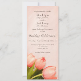 Convite de casamento para tulipas finas cor-de-ros