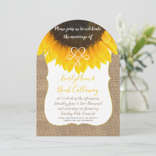 Convite De Casamento Para Typografia De Sunflower