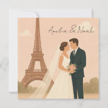 Convite de Casamento Paris | Torre Eiffel Elegante