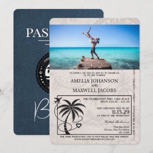 Convite de Casamento Passaporte Azul Naval das Bah