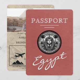 Convite de Casamento Passaporte Burgundy Claro Egi