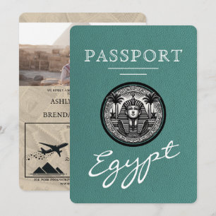 Convite de Casamento Passaporte Turquesa Egito