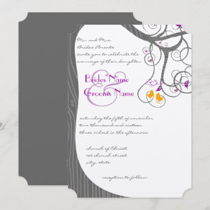 Convite de Casamento Pássaros de Amor com Textura