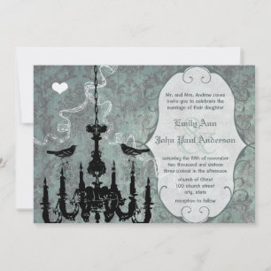Convite de Casamento Pássaros de Amor Lustre